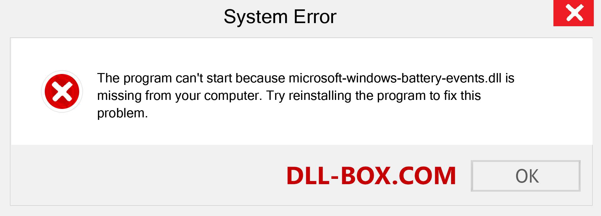  microsoft-windows-battery-events.dll file is missing?. Download for Windows 7, 8, 10 - Fix  microsoft-windows-battery-events dll Missing Error on Windows, photos, images